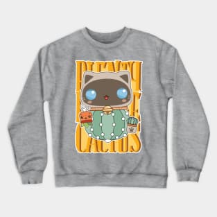 Astrophytum Cactus Cat Crewneck Sweatshirt